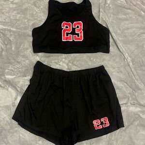 Black Sports Set with Red Number 23